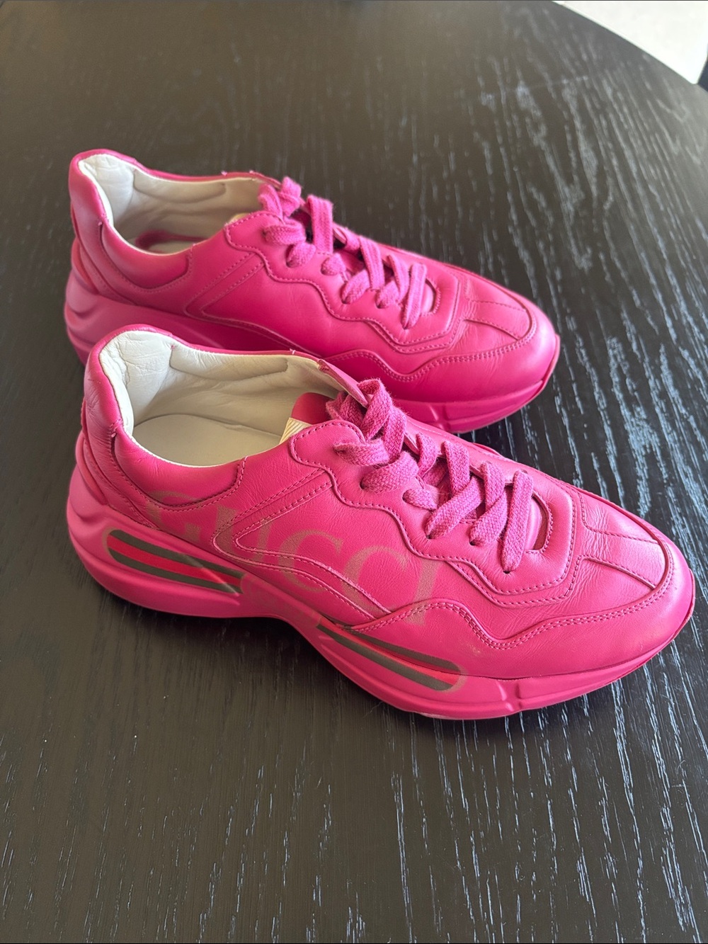 Gucci Hot Pink Rhyton Sneakers